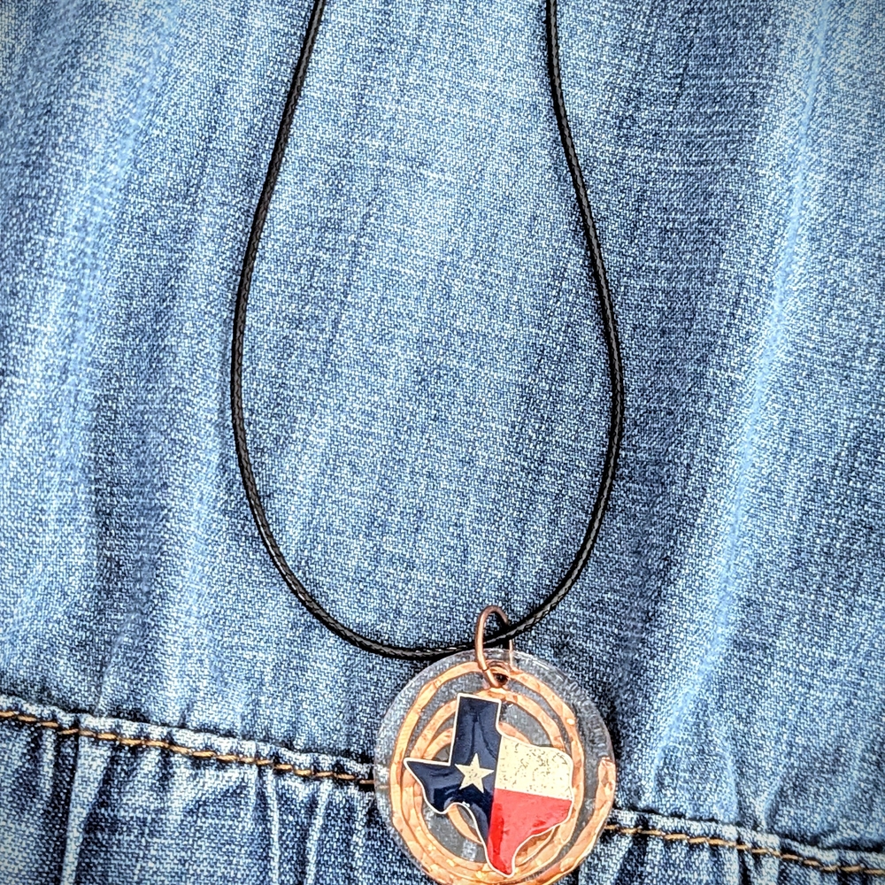 Handmade Texas State Pendant Necklace - Picture 3 of 4